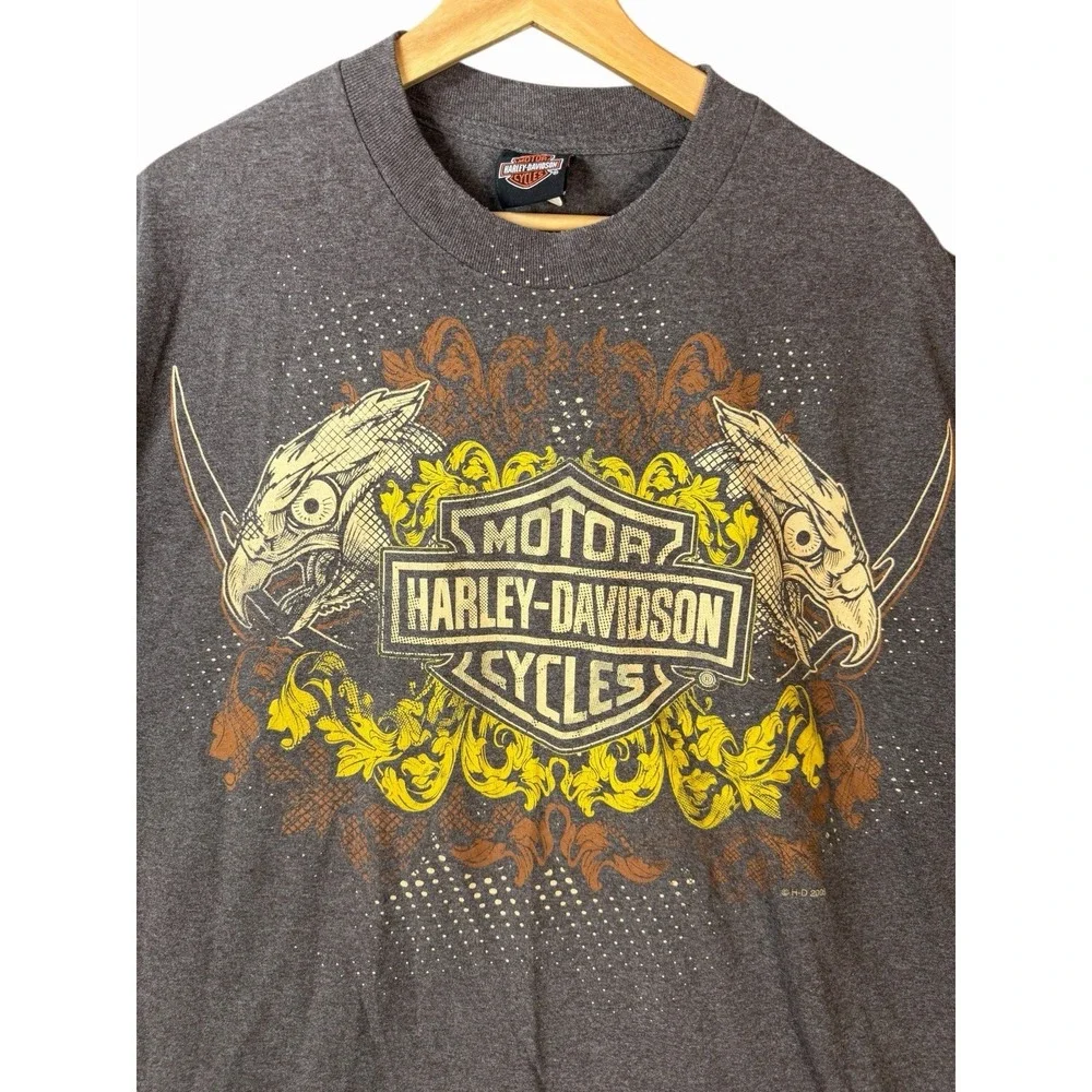 Harley-Davidson Motorcycles Eagle Graphic T-Shirt XL Gray Bravado 2009 Flint MI